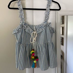 Blue & White Stripped Tank Top